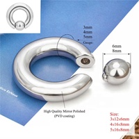 Anneau à bille captive G23 en titane, grande taille, gros calibre, CBR BCR, piercing léger, Prince Albert, piercing pour pénis, bijoux de corps