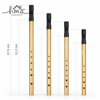 Set Brass Whistle Flute BB Key Open Bass Metal Penny Whistle Multiple Sizes Gold Finish Musical Instrument Beginners Practice
