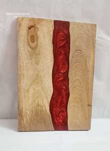 Tabla de Cortar Premium Hecha a Mano de Madera y Resina, Tabla de Cortar de Resina de Grado Alimenticio para Cocina, para Servir Queso, Carne - Product Image 3