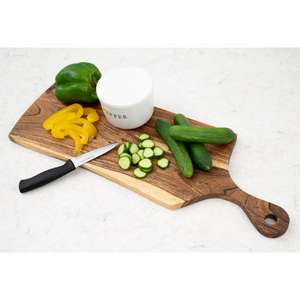 Tabla de Cortar de Cocina de Madera de Acacia Natural, No Tóxica, Fácil de Limpiar, Apta para Lavavajillas - Product Image 6