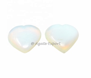 Venta al por mayor Piedra Natural opalita ágata corazón hinchado alto pulido corazón hinchado piedra preciosa cristal corazón hinchado para Decoración - Product Image 1