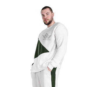 Unisex <b>White</b> Cotton Tracksuit Set Crew Neck Sweatshirt and <b>Jogger</b> Pants Casual Autumn Sportswear - Product Image 3