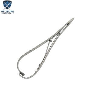 Porte-aiguille Mathieu professionnel 15cm 17cm avec poignée à ressort à verrouillage à cliquet, instruments chirurgicaux - Product Image 5