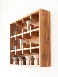 Wooden Tree-Shaped <b>Storage</b> Rack Three-Layer Minimalist Design Standing Type Handmade Wood Holder for Living Room - Product Image 3
