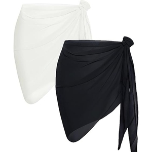 2 Pieces Women Beach Bathing Suit <b>Wrap</b> Skirt Sheer Bikini <b>Swimsuit</b> Cover Ups for Swimwear - Product Image 1