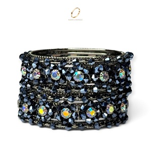 Fashion Luxury Black <b>Crystal</b> Zircon Stone Bangles Designer <b>Bracelet</b> Indian Collection Wedding Festive Wholesale Price - Product Image 2