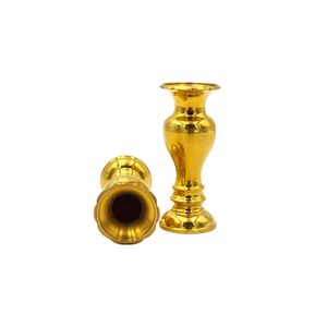 Vase en laiton véritable de 11 pouces, style ancien, solide et durable, finition dorée brillante. Idéal pour la maison, le temple, l'usage bouddhiste et la décoration. - Product Image 3