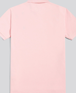 Polo en piqué de coton rose à manches courtes pour homme, haute performance, couleur unie, décontracté, respirant, coupe classique, prix abordable, faible coût - Product Image 4