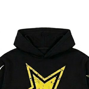 Nouvel ensemble sweat à capuche et short noir style flamme pour homme, tenue streetwear 2 pièces, survêtement décontracté et sportif, vêtement de mode - Product Image 6