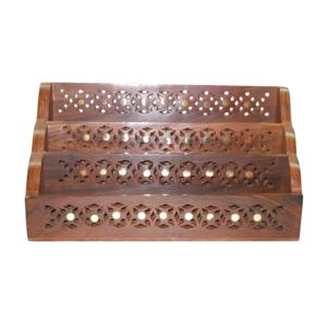 Organisateur de Table de bureau à domicile de haute qualité bambou bois et cristal stockage de bureau haut nouveau Design 2025 article cadeau décoratif pour la maison - Product Image 2