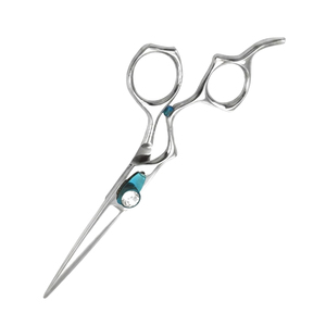 Ciseaux de coiffure professionnels en acier inoxydable, manche ergonomique décalé, pour barbier et salon, OEM Pakistan - Product Image 3