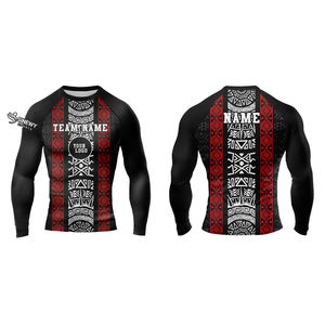 Rashguards personnalisés de haute qualité, respirants, à manches longues, MMA unisexe, avec séchage rapide, en Spandex/Polyester et logo personnalisé - Product Image 4