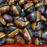 Cœur en pierre des 7 chakras, pierre précieuse polie, cristal, pierre des sept chakras pour la méditation, décoration, cadeaux, vente en gros