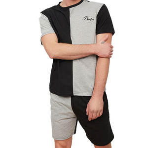 Ensemble short et t-shirt décontracté pour homme, 100% coton, séchage rapide, respirant, vêtements de loisirs d'été, 2 pièces - Product Image 1