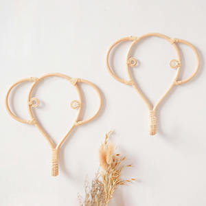 Gancho de madera de ratán hecho a mano lindo Elefante en forma superventas ganchos circulares adorno montado en la pared para sala de estar - Product Image 5