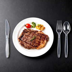 Ensemble de couverts jetables robustes en PP/PS, fourchettes, cuillères, couteaux, sans BPA, écologiques, en vrac pour les fêtes, les événements, la restauration - Product Image 1