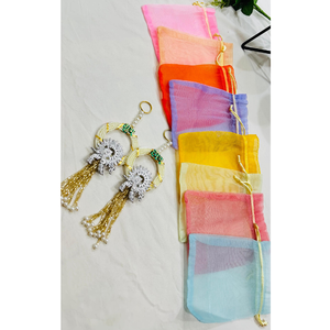 Bolsas de Regalo de Organza Multicolor Hechas a Mano con Cordón, Bolsitas para Joyería, Regalos de Boda - Product Image 5