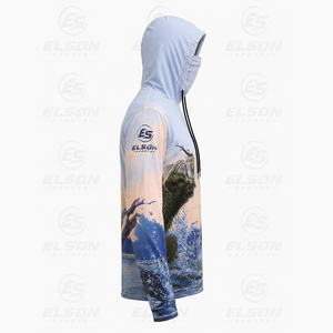 Custom Design Manufacturing Blank Upf 50+ Performance Fishing <b>Shirts</b> Hoodie <b>Face</b> Masks Upf 50 Fishing <b>Shirt</b> Custom logo - Product Image 3