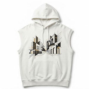 Oversized Men <b>Sleeveless</b> <b>Hoodies</b> Cotton Hooded Pullover Casual Gym Workout Athletic Streetwear Clothing Breathable Performance - Product Image 1