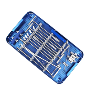 Juego de Instrumentos Quirúrgicos Ortopédicos Profesionales de Acero Inoxidable para Cirugía de Columna Vertebral, Kit de Herramientas Quirúrgicas con Mango Azul, Contenedor de Esterilización - Product Image 4