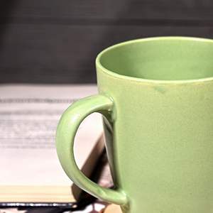 Service à thé en céramique et terre cuite 350 ml, design moderne et luxueux, écologique, durable, pièce unique, cadeau de bureau tendance, finition mate, vert - Product Image 6