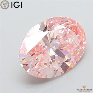เพชร CVD รูปไข่ ขนาด 4.00 กะรัต สีชมพูแฟนซีสดใส ความสะอาดระดับ VVS2 ได้รับการรับรองจาก IGI สำหรับงานเครื่องประดับสั่งทำ - Product Image 1