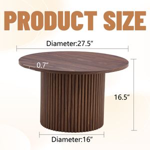 Modern 27.5-Inch Diameter <b>Circular</b> <b>Coffee</b> <b>Table</b> with Practicality Home Aesthetics MDF Material for Interiors - Product Image 6