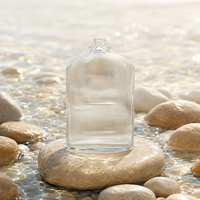 Nouvelle Bouteille de Parfum Haut de Gamme Imprimée à Talon Épais avec Couvercle, une Bouteille de Parfum Vide en Verre Grainé Classique et Luxueuse