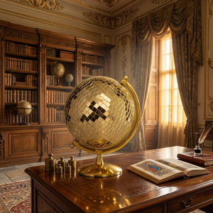 Globo terráqueo de escritorio de hierro, plástico y vidrio |   Globo Terráqueo Decorativo para Mesa de Oficina |   Globo Terráqueo Educativo Moderno para Decoración del Hogar u Oficina - Product Image 4