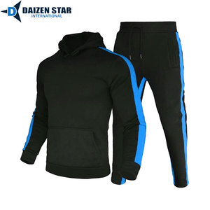 100% Polyester Spring Solid Tracksuit Hooded Collar Drawstring Closure Breathable Windproof Full-Length Streetwear - Product Image 5