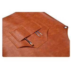 Tablier en cuir robuste pour chef de café, restaurant, jardinage, barbecue, uniforme de travail, barbier, en coton - Product Image 6