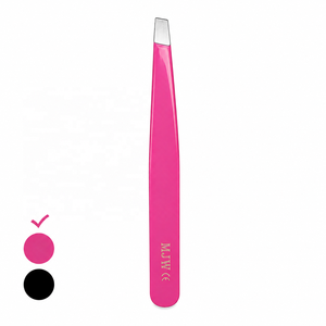 Pinzas para Cejas Rosadas MJW de Acero Inoxidable con Punta Inclinada de Precisión, Herramienta de Belleza para Depilación de Cejas, Certificación CE - Product Image 3