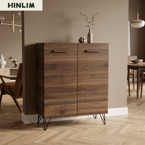 Modern Scandinavian Design Durable Living Room Cabinet <b>Slab</b> Door Storage Unit Metal Hairpin Legs 5+ Compartments Home Furniture - Product Image 1