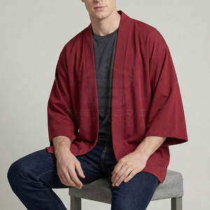 <b>Men's</b> Oversized Print Double Breasted Eco-Friendly <b>Kimono</b> <b>Jacket</b> Full Sleeve Casual Shirt Open Front Collarless Sporty Spring - Product Image 5