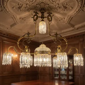 Lustre en cristal traditionnel à fixation au plafond, décoration intérieure pour salon, 100% fait main, forme irrégulière - Product Image 1