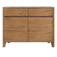 Commode à tiroirs en teck naturel de style luxueux pour chambre à coucher, hôtel, appartement, meubles