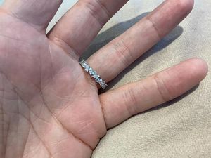 Bague d'éternité de luxe en or blanc 14K/18K avec diamants taille marquise, empilable, pour mariage, fabricant de joaillerie fine - Product Image 3