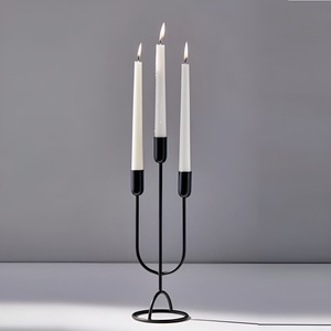 Porte-bougie classique en acier inoxydable pour décoration de Noël, arrangement de table de mariage, éclairage d'ambiance chaleureux - Fait main - Product Image 4