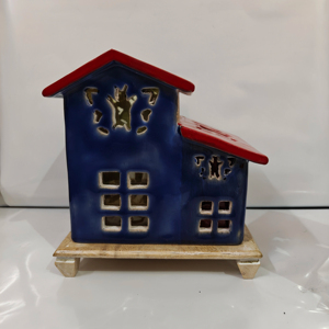 Wooden House lamp Wooden hut Lamp home decor item <b>tea</b> <b>light</b> lamp decor lamp - Product Image 1