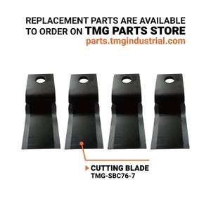 Trinciaerba per Skid Steer da 72 pollici per impieghi gravosi con barra di spinta anteriore aperta, lame a profilo ribassato da 27-35 GPM TMG SBC76 - Product Image 4