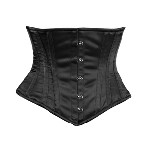 Top corset en satin noir avec fermeture à boutons, robe moulante sexy pour club, tenue pour adultes - Product Image 3