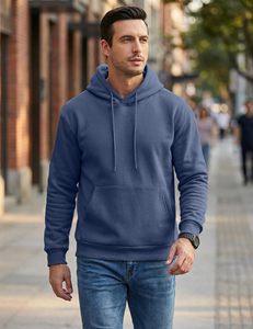 Sweat à capuche pour homme en coton épais, uni, de haute qualité, personnalisable avec impression graphique, pull-over de luxe surdimensionné - Product Image 3