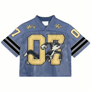 Wholesale Custom Logo Streetwear Crop American Football Fan Shirts Breathable Mesh American Football Jersey - Product Image 3