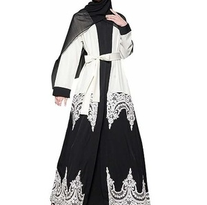 New Arrival Womens Abaya <b>Long</b> Sleeve Jubba Moroccan Abaya Breathable Straight Sequin Printing Hijab Abayas With Custom Logo - Product Image 3