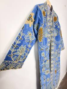 <b>Womens</b> Eco-Friendly Lightweight <b>Velvet</b> Suzani Embroidered Regular Bomber <b>Jacket</b> Floral Ethnic Luxury Wholesale Boutique - Product Image 3