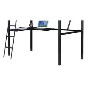 Letto a soppalco singolo per bambini Senon con scrivania, finitura argento e nero - Product Image 3