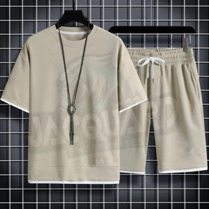 Conjunto de Pantalones Cortos Casuales de Verano para Hombre, Estilo Moderno, Camiseta de Manga Corta, Pantalones Cortos Deportivos Sólidos, Conjunto de 2 Piezas de Ropa de Marca para Hombre - Product Image 6