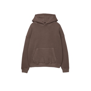 VINTAGE BROWN New High Quality Longsleeve Wide fit <b>Acid</b> Washed <b>Dropped</b> Shoulders Ribbed Cuffs and Hem Cropped Pullover Hoodie - Product Image 1