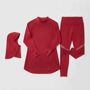 Custom Modest Long <b>Sport</b> Wear Zipper for Women Pocket Design Muslim Gym Activewear Set Fast-dry Lightweight Polyester/Nylon - Product Image 3