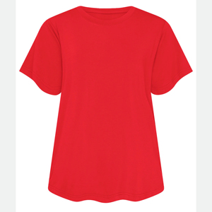 T-shirt en coton uni pour femme, col rond, coupe décontractée, t-shirt basique doux et confortable - Product Image 1